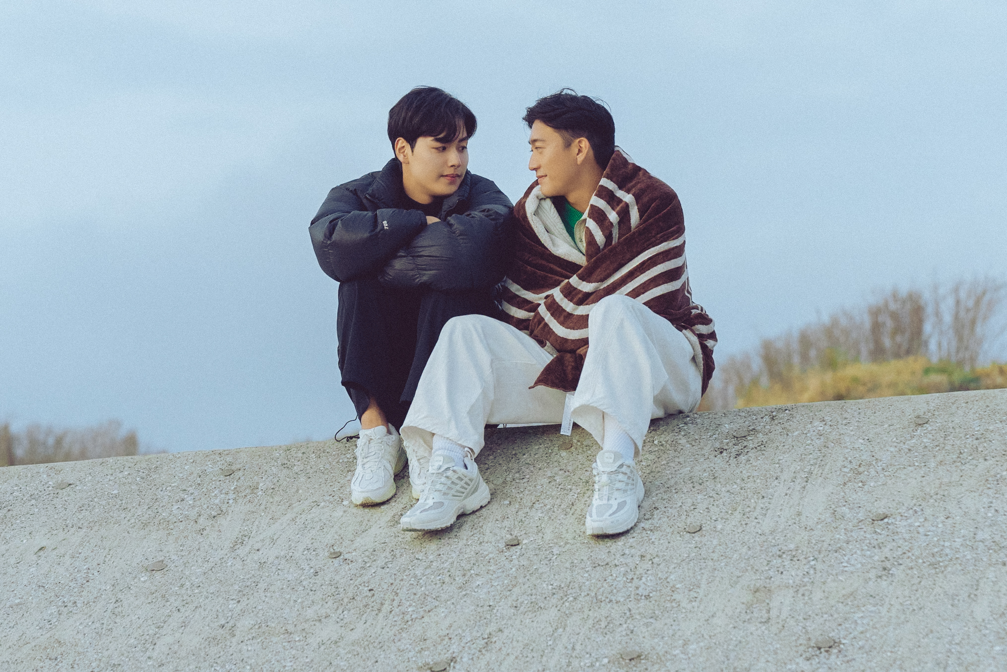 Shun and Dai Nakai in The Boyfriend on Netflix during an intimate outdoor scene.